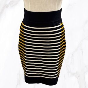 Women’s Saint James x Isabelle Ballu Wool Striped Fitted Midi Skirt, Size 6‎
